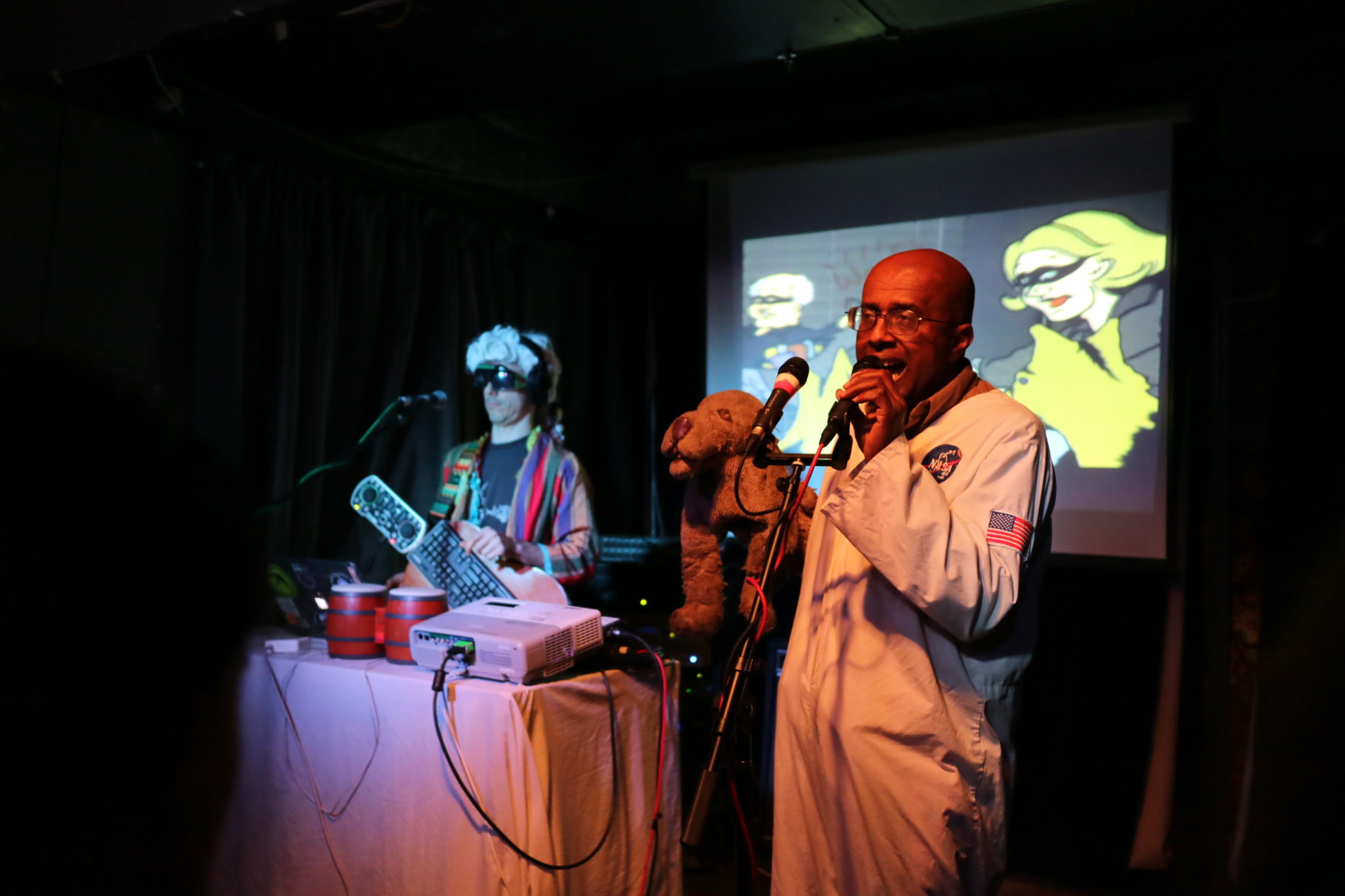 David Liebe Hart with a puppet singing at Meow Wellington