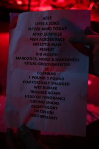 Head Like A Hole Wellington Set List