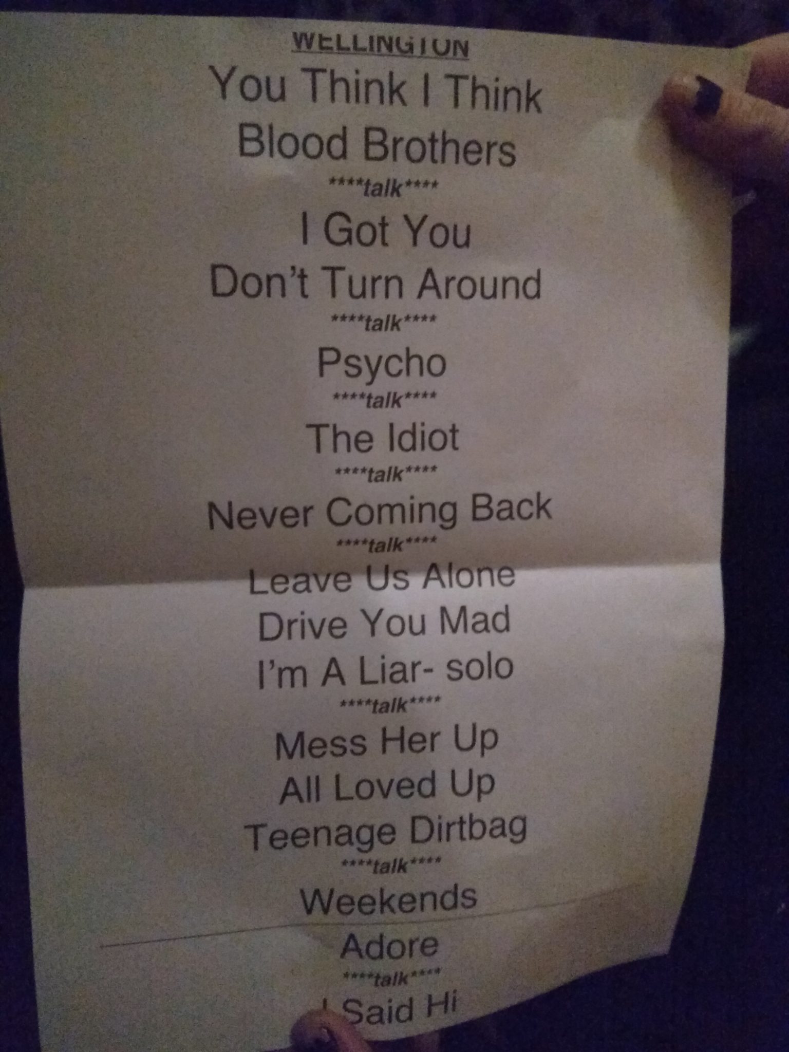 Amy Shark set list Hunter Lounge Wellington