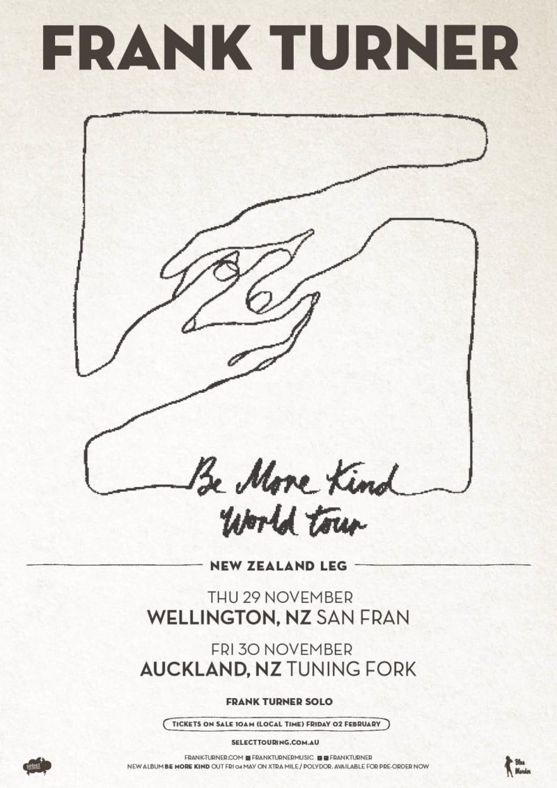 Frank Turner NZ Be More Kind Poster